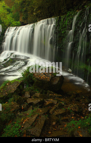 Sgwd Isaf Clun gwyn Waterfalls. Vale of Neath; South Wales; United Kingdom Stock Photo