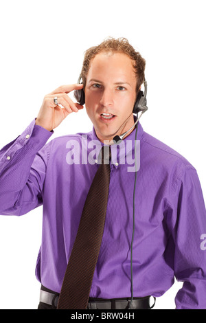 Portrait of a mature businessman working in a call center Stock Photo