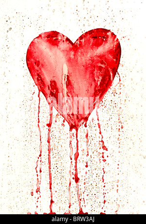 bleeding heart - symbol of love - in grunge style Stock Photo