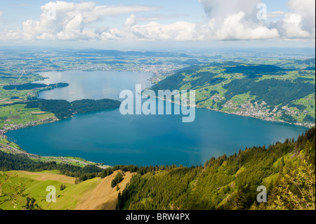 Lake Zug in Switzerland taken from mount Rigi Stock Photo