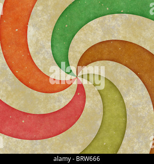grungy five point spiral on a brown textured background Stock Photo