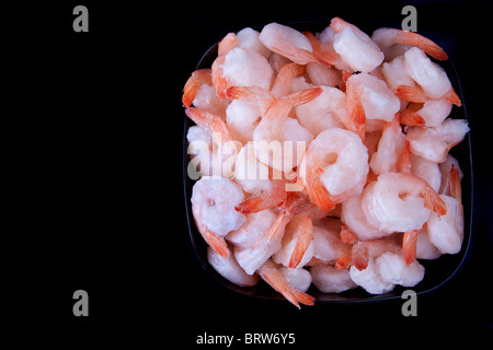 one big pile of frozen shrimp closeup macro photo Stock Photo