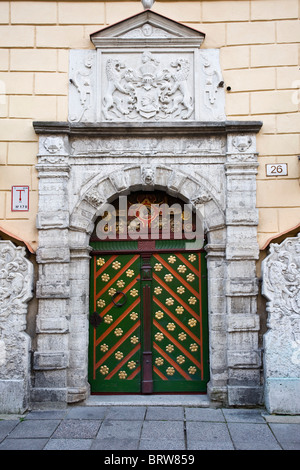 Door of a buillding in the Pikk, Tallinn, Estonia, Baltic States Stock Photo