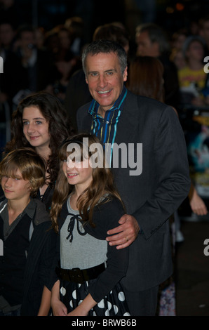 Dermot Murnaghan and his children attend The European Premiere of ' Despicable Me ' at Empire Leicester Square on October. Stock Photo