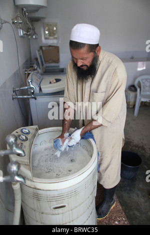 Laundry facility at an Afghan hospital Stock Photo