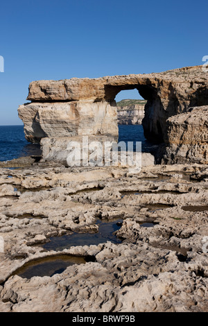 Crocodile Rock and Fungus Rock near San Lawrenz, Gozo, Malta, Europe Stock Photo