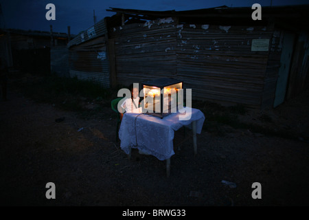 slum area in colombia Stock Photo