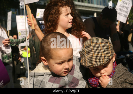 Gypsies demanding that their be heard and considered by London's Mayor boris Johnson Stock Photo