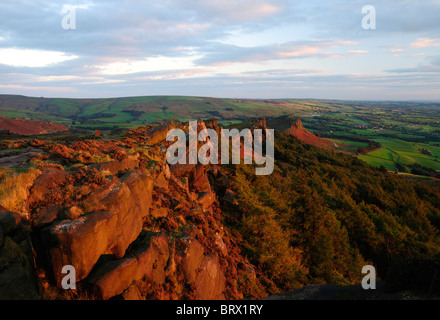 Cliff face showing the glowing sunset Stock Photo