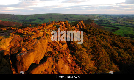 Cliff face showing the glowing sunset Stock Photo