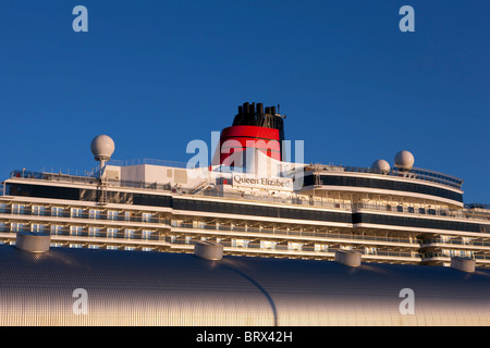 Cunard's latest passenger cruise line Queen Elizabeth at the Cruise terminal at Southampton docks before her inaugural cruise. Stock Photo
