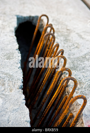 Reinforcing concrete. Pig iron, construction work. Stavanger, Rogaland, Norway Stock Photo