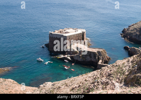 Militar Fortification (1666) in the Berlengas Island, Portugal, now used as a hostel Stock Photo