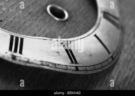 clockface from an old worn clock Stock Photo