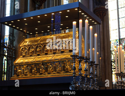 Shrine of the Three Kings in Cologne Cathedral Stock Photo