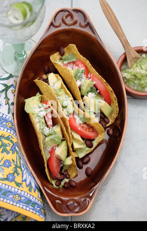 Black bean tacos and avocado Stock Photo