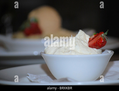 Strawberry and ice cream dessert Stock Photo