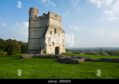 Ruins of Donnington Castle built in 1386 by Sir Richard Adderbury near Newbury Berkshire. Only the gatehouse remains Stock Photo