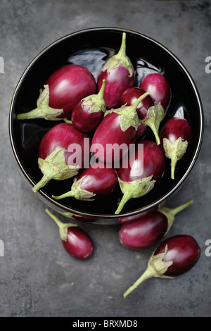 Chinese eggplant in bowl Stock Photo