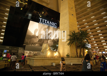 The entrance to the Vegas Titanic Exhibition, the Luxor Hotel, Las Vegas USA Stock Photo