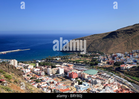 Canary Islands, La Gomera, San Sebastian de la Gomera, aerial view Stock Photo