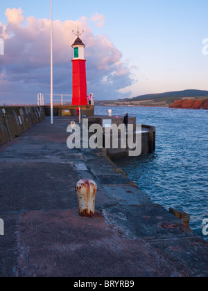 Watchet Harbour Marina Lighthouse, Somerset, England Stock Photo - Alamy