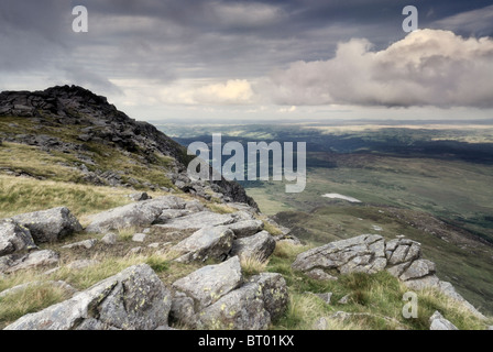 View from the top of Moel Siabod, Snowdonia, Wales Stock Photo