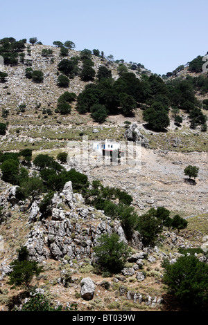 THE IMBROSS RAVINE IN THE LEFKA ORI, WHITE MOUNTAINS OF CRETE. Stock Photo