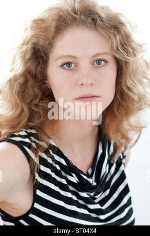 portrait of a young beautiful caucasian woman Stock Photo