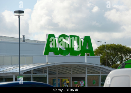 Asda Supermarket Logo Sign Entrance UK Stock Photo