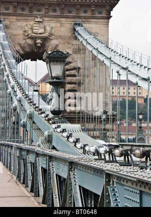 Szechenyi Chain Bridge Budapest Hungary Europe Stock Photo