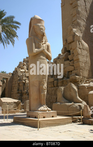 Colossus of Ramesses ll in the First Court of Karnak Temple of Amun, Thebes, Luxor, Egypt Stock Photo