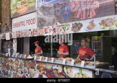 London, UK. Oriental food stall at Camden Market Stock Photo