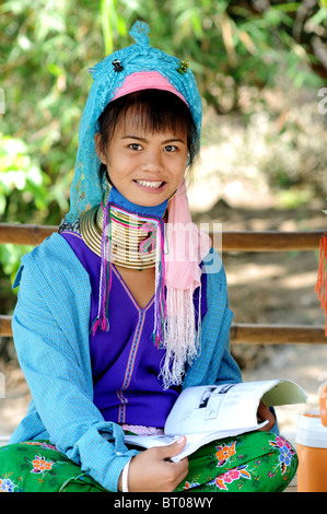 karen longneck girl, maeram tribal village, chiangmai, thailand Stock Photo