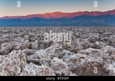 Morning light at the Devil's Golf Course, Death Valley National Park, California, USA Stock Photo