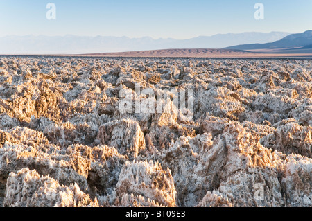 Morning light at the Devil's Golf Course, Death Valley National Park, California, USA Stock Photo