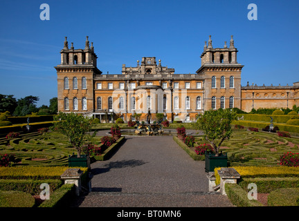 East elevation and Italinate Gardens of Blenheim Palace, Woodstock, Oxfordshire England Stock Photo