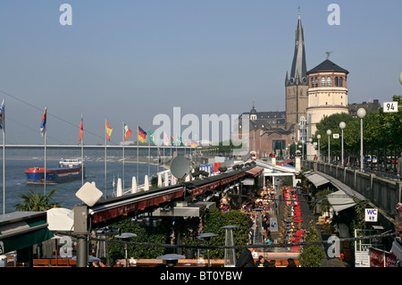 The Rhine Promenade in Düsseldorf, NRW, Germany Stock Photo