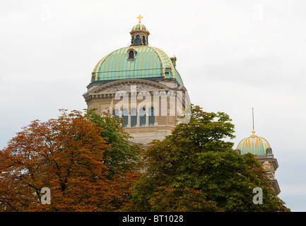 The Swiss government building Bundeshaus or Federal Palace of Switzerland in Berne, Capital City of Swizerland Stock Photo