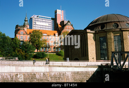 Part of the so called Hafenkrone (Harbour Crown) on the grounds of the former ASTRA brewery in Sankt-Pauli district in Hamburg. Stock Photo