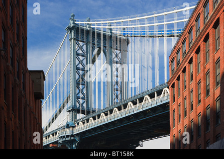 Manhattan Bridge taken from Brooklyn Stock Photo