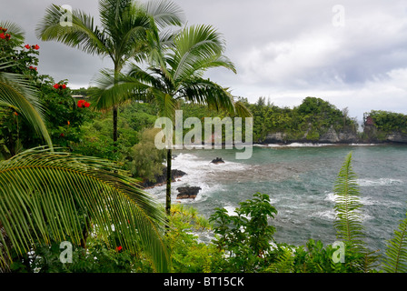 Onomea Bay near Hawaii Tropical Botanical Garden in Hilo, Big Island, Hawaii, USA. Stock Photo