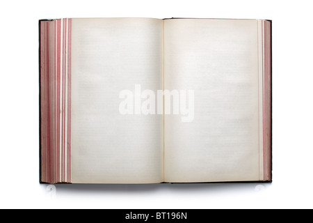 Blank open hardback book
