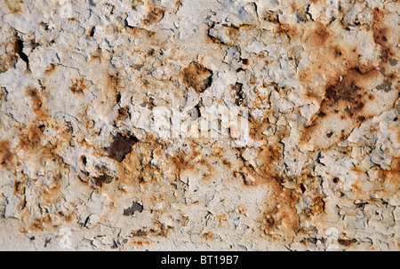 The painted peeled wall with cracks Stock Photo