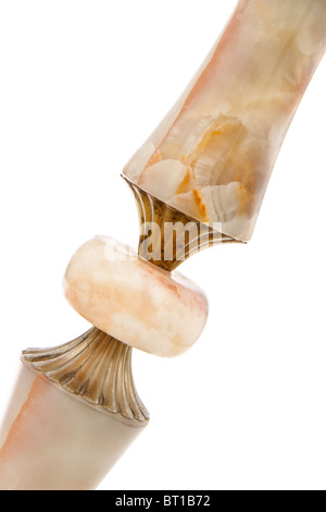 Close-up detail of vintage onyx table / floor lamp Stock Photo