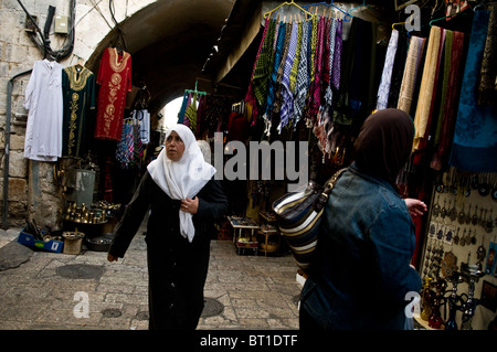 Vibrant old markets in the old city of Jerusalem. Stock Photo