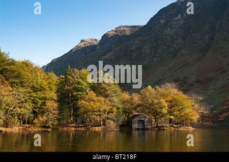 Wasdale boathouse and Screes Stock Photo