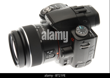 Product studio shot - Sony Alpha 55 digital 'Single Lens Translucent' camera launched October 2010 - Stock Photo