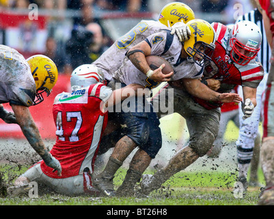 Team Austria beats the Augustana Vikings in a charity game 10-3 on May 30, 2010 at Hohe Warte Stadium in Vienna, Austria. Stock Photo