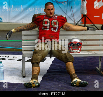 Team Austria beats the Augustana Vikings in a charity game 10-3 on May 30, 2010 at Hohe Warte Stadium in Vienna, Austria. Stock Photo